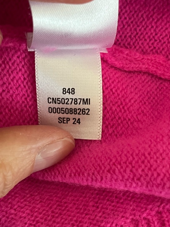 Caslon Wool and Cashmere Blend Short Sleeve Sweater in Pink Raspberry, Size XS - Picture 6 of 8